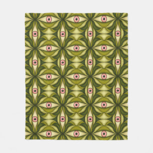 Halloween Horror Eyes Green Creepy Witchy Goth Fleecedecke