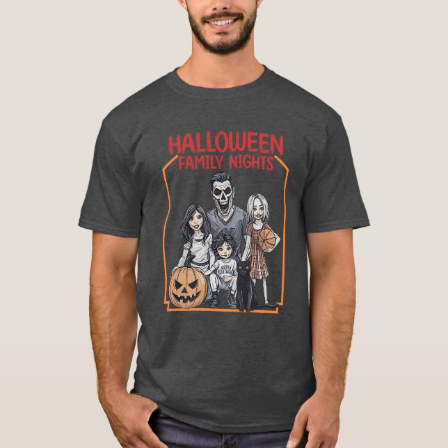 Halloween Horror Familienabende T-Shirt (Vorderseite)