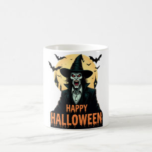 Halloween Horror Hexe mit Roten Augen Kaffeetasse