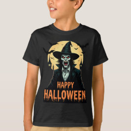 Halloween Horror Hexe mit Roten Augen T-Shirt