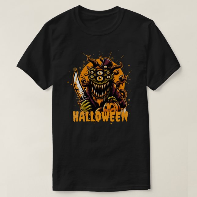 Halloween - Horror Monster mit vielen Augen T-Shirt (Design vorne)
