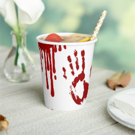 Halloween Horror Movie Bloody Handprints Pappbecher