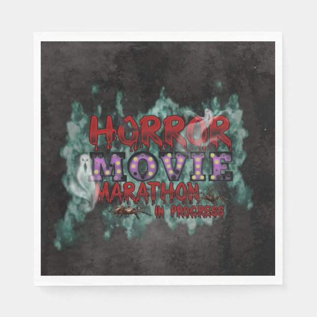 Halloween Horror Movie Marathon In Progress Serviette (Vorderseite)