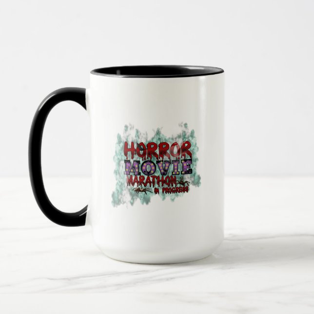 Halloween Horror Movie Marathon In Progress Tasse (Links)