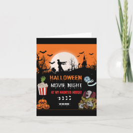 Halloween Horror Movie Night Party Invitation Einladung