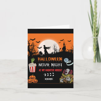 Halloween Horror Movie Night Party Invitation Einladung