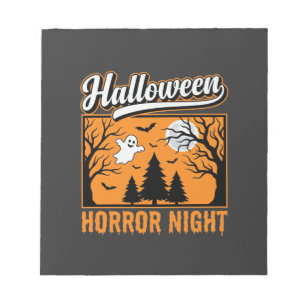 Halloween Horror Night Retro-Geisterwald Notizblock