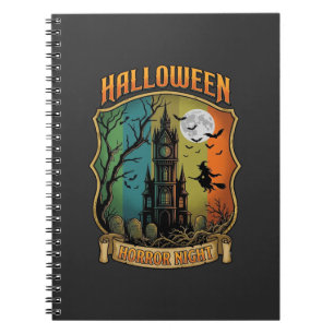 Halloween Horror Night Spukhaus Hexe Vollmond Notizblock