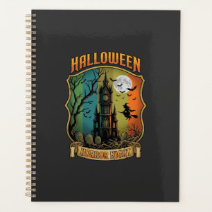 Halloween Horror Night Spukhaus Hexe Vollmond Planer