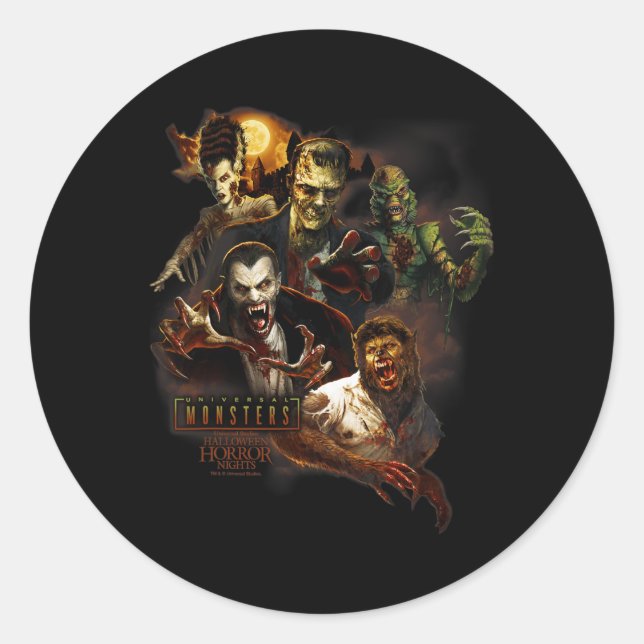 Halloween Horror Nights HN Universelle Monster Runder Aufkleber (Vorderseite)