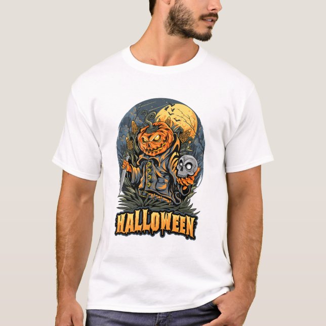 Halloween Horror Pumpkin Graphic T - Shirt (Vorderseite)