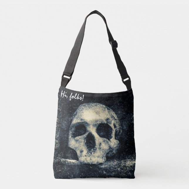Halloween Horror Skull Tragetaschen Mit Langen Trägern (Vorderseite)