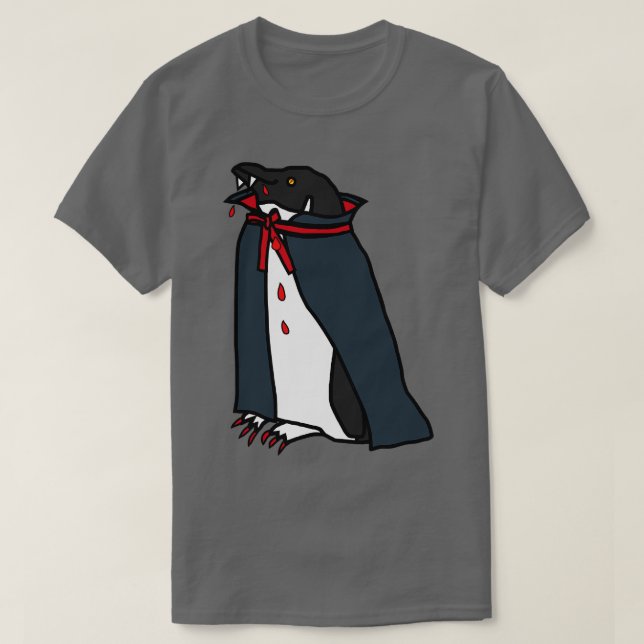 Halloween Horror Vampire Penguin T-Shirt (Design vorne)