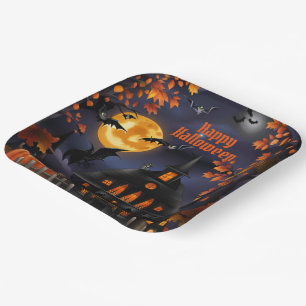 Halloween House Pappteller