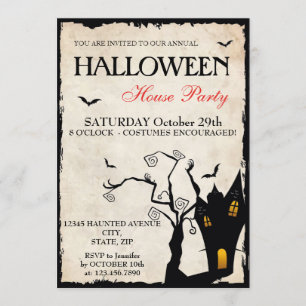 Halloween House-Party Einladung