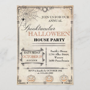 Halloween House-Party Einladung