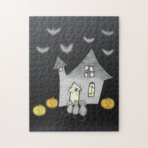 Halloween House, Schwarze Katzen, Fledermäuse, Kür