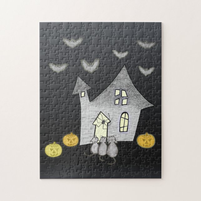 Halloween House, Schwarze Katzen, Fledermäuse, Kür (Vertikal)