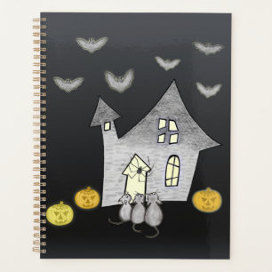Halloween House, Schwarze Katzen, Fledermäuse, Kür Planer