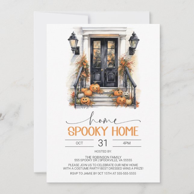 Halloween Housewarming Einladung, Neues Zuhause-Pa Einladung (Vorderseite)