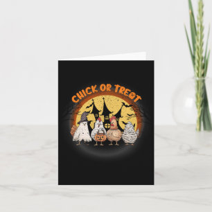 Halloween-Hühnchen-Skelettküken oder Leckerei-Spoo Karte