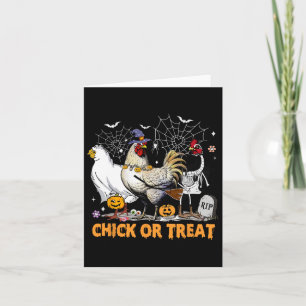 Halloween Hühnenkürbchen oder Leckerei Spooky Se Karte