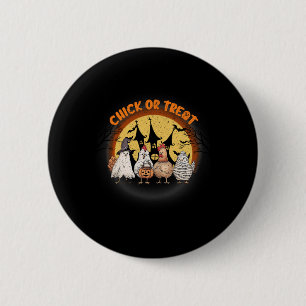 Halloween Hühner Skelett Küken oder behandeln grus Button