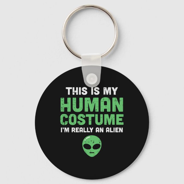 Halloween Human Costume Im Alien Funny Men Women K Schlüsselanhänger (Vorderseite)