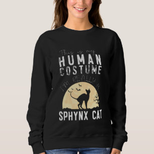 Halloween Human Costume Sphynx Cat Creepy Horror Sweatshirt