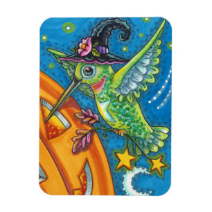 HALLOWEEN HUMMINGBIRD & KÜRBISLATERNE WHIMSY MAGNET