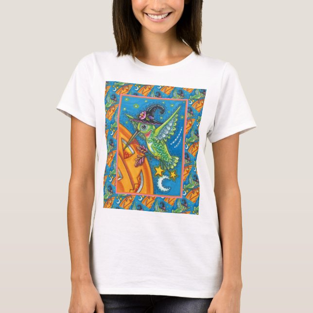 HALLOWEEN HUMMINGBIRD & KÜRBISLATERNE WHIMSY T-Shirt (Vorderseite)