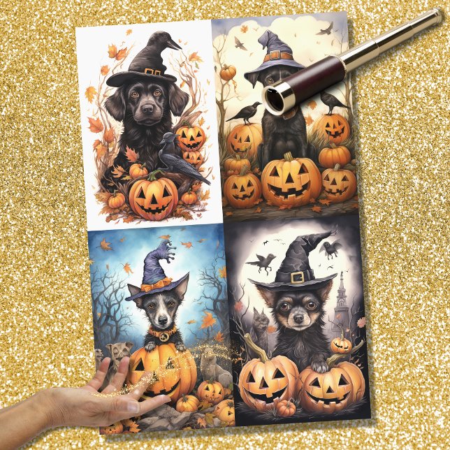Halloween Hund 1 Collage Decoupage Paper Seidenpapier (Von Creator hochgeladen)