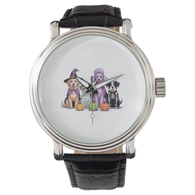 Halloween-Hund Armbanduhr (Vorderseite)