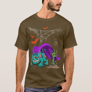 Halloween Hund Beängstigend Zombie Matching Dog Lo T-Shirt