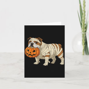 Halloween-Hund-Englisch-Bulldogge-Mumien-Kostüm He Karte