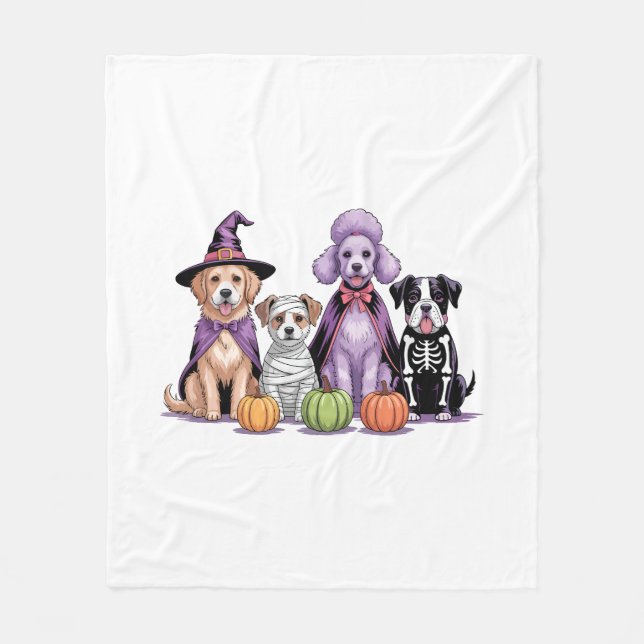 Halloween-Hund Fleecedecke (Vorderseite)