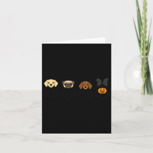 Halloween-Hund-Geister Pug Lab Dachshund Terrier Karte
