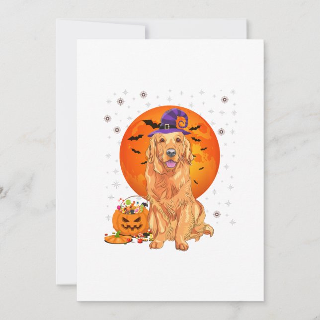 Halloween Hund Golden Retriever Ankündigung (Vorderseite)