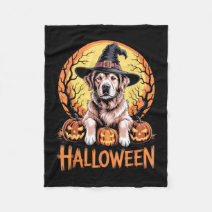 Halloween-Hund-Hexen-Design für Tierliebhaber und Fleecedecke