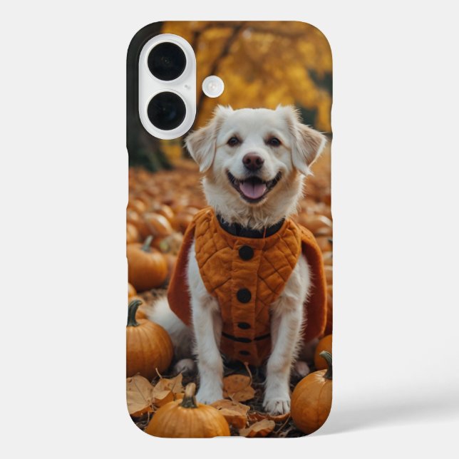 Halloween Hund iPhone 16 Hülle (Rückseite)