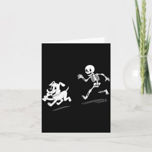 Halloween-Hund Lustiger Skelett-Skelett jagt Hund Karte