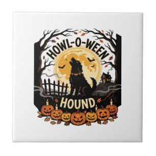 Halloween-Hund-Mond-Heulen (2) Fliese
