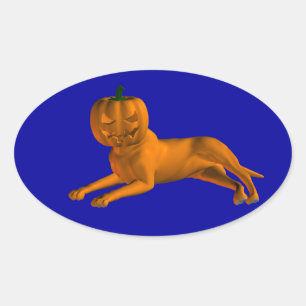Halloween Hund Ovaler Aufkleber
