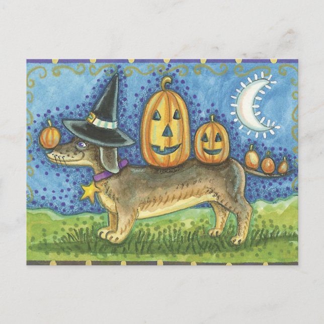 Halloween Hund Postkarte (Vorderseite)