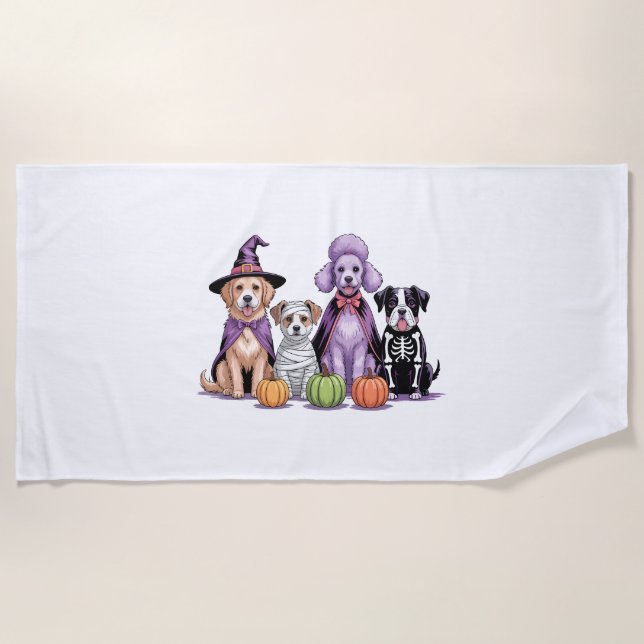 Halloween-Hund Strandtuch (Vorderseite)