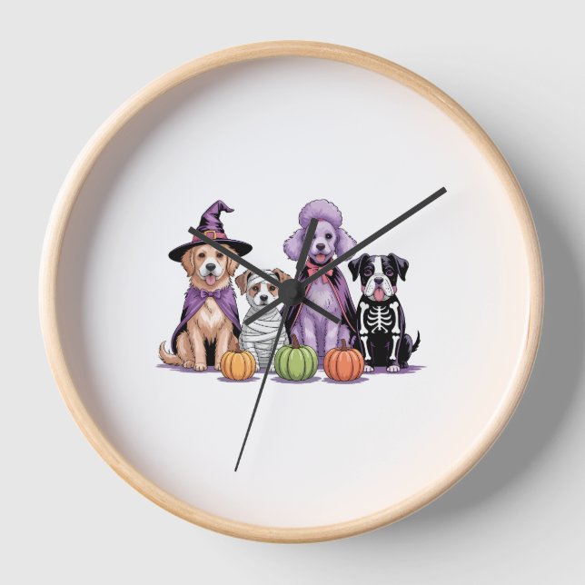 Halloween-Hund Uhr (Vorderseite)