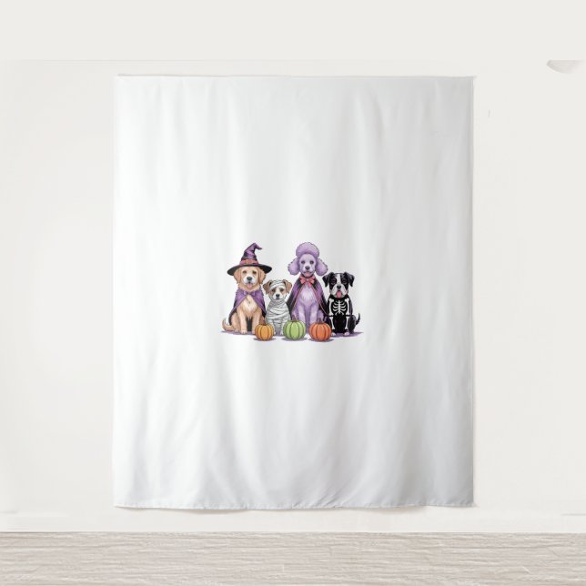 Halloween-Hund Wandteppich (Vorderseite)