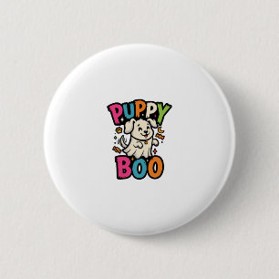 Halloween Hund Welpe Boo Button