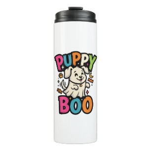 Halloween Hund Welpe Boo Thermosbecher