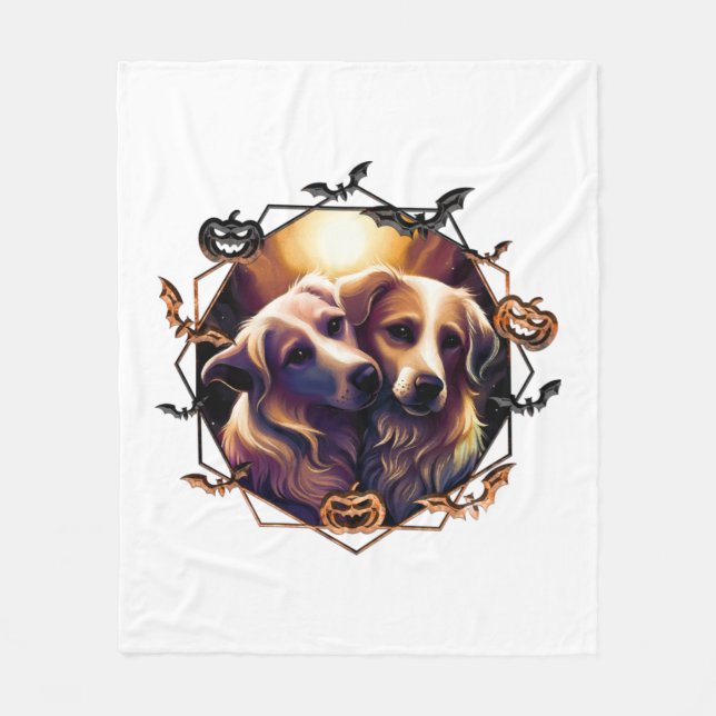 Halloween Hunde Fleecedecke (Vorderseite)